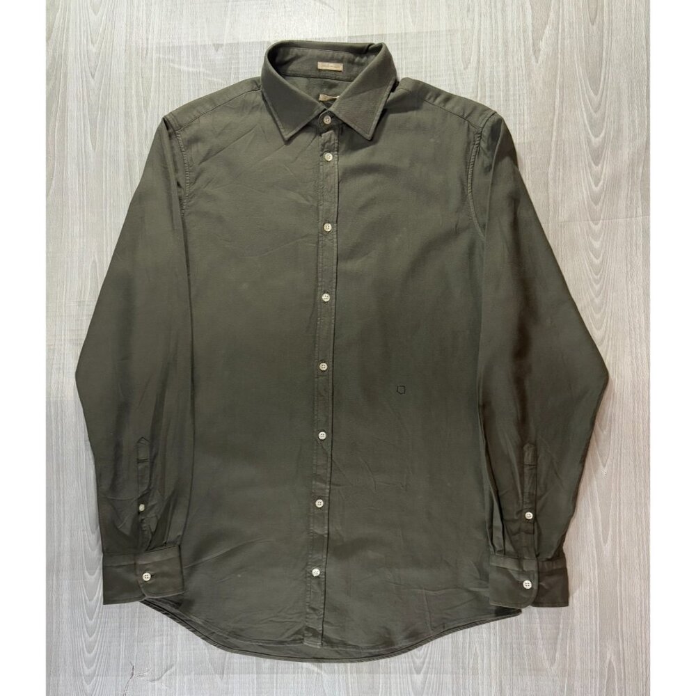 Massimo Alba Genova Button Up Shirt Size M color green NWT mspr $465 made Italy